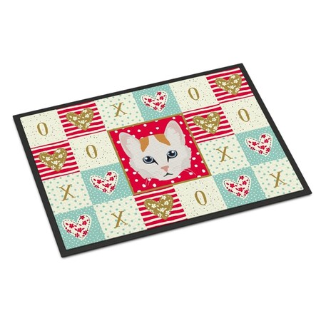 Carolines Treasures 18 x 27 in. Turkish Van Cat Love Indoor or Outdoor Mat CK5176MAT